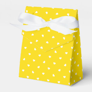 Petite Hearts on Bright Yellow Favour Box