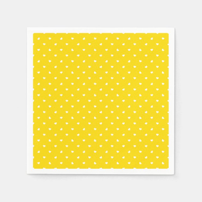 Petite Hearts on Bright Yellow   Napkin (Front)