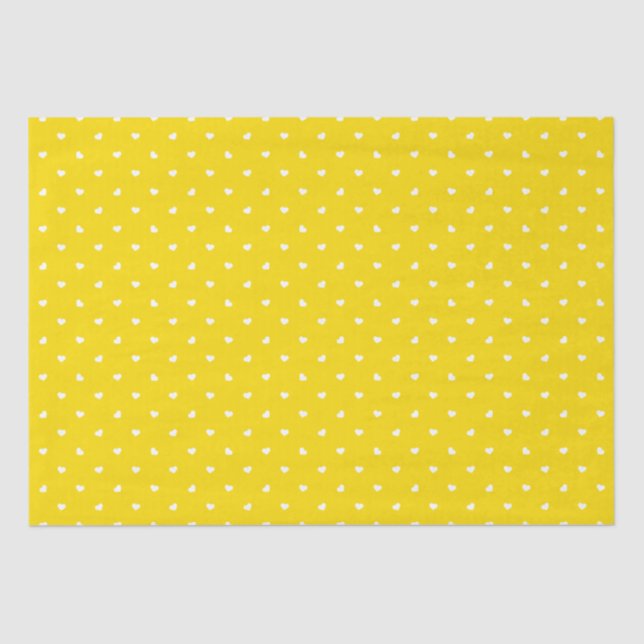 Petite Hearts on Bright Yellow Tissue Paper (Front)