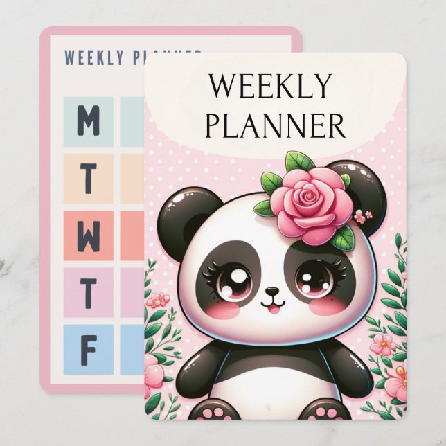 Petite Panda's Weekly Blossom Planner (Front/Back)