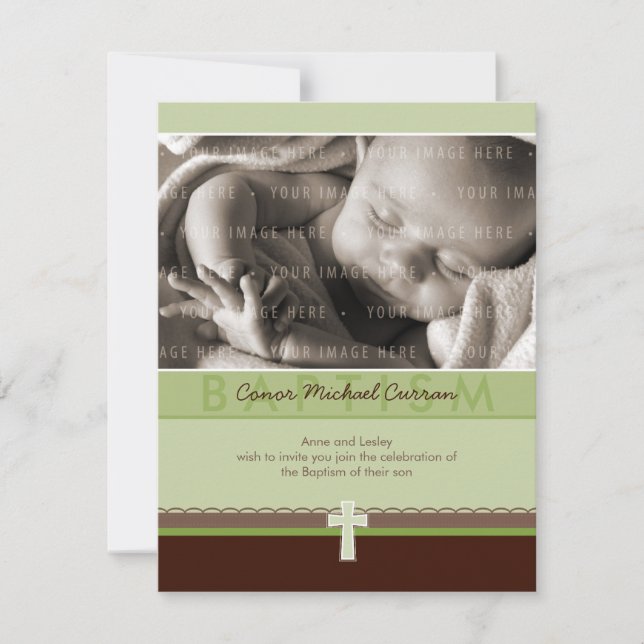PETITE PHOTO CHRISTENING INVITES :: pure 6 P (Front)