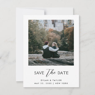 Petite Simple Modern Mixed Font Framed 2-Photo Save The Date
