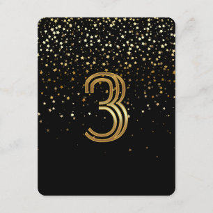 Petite Stars Table Number Card- 3 Starry Night