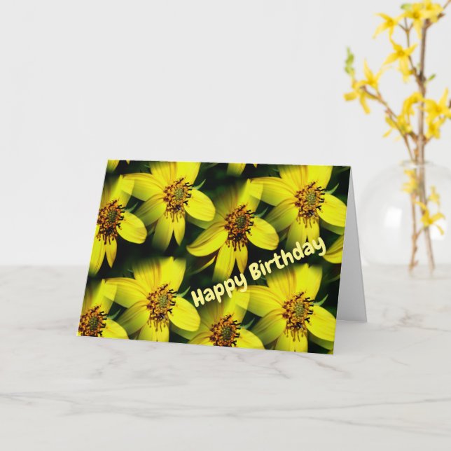 Petite Sunflowers Floral Birthday Card (Yellow Flower)