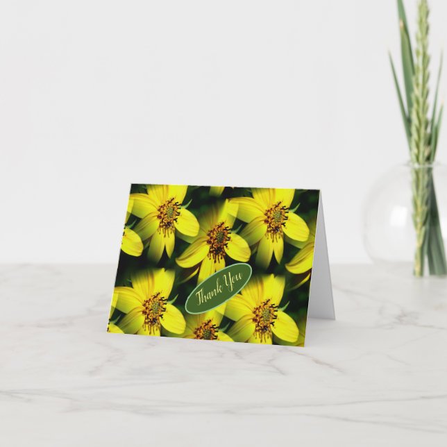 Petite Sunflowers Personalised Thank You Card (Front)