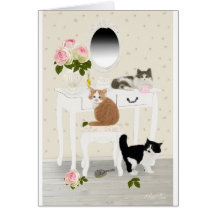 PetitRose "Kittens Beauty Salon" ,Postcard