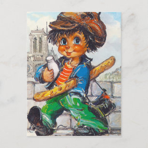 Petits Poulbots devant Notre-Dame Postcard