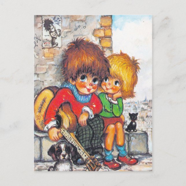 Petits Poulbots musiciens Postcard (Front)