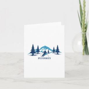 Petoskey Michigan Ski Resort Skiing Skier _1 Card