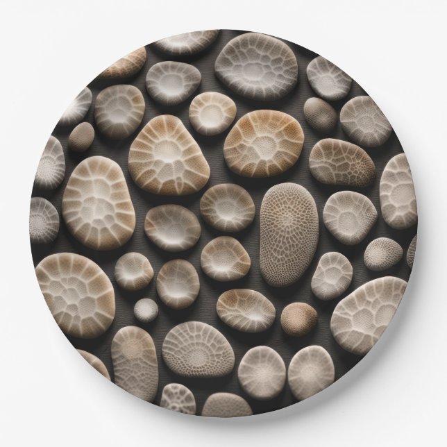 Petoskey Stone Collection Paper Plate (Front)
