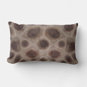 Petoskey Stone, Great Lake State, fossil pattern Lumbar Cushion