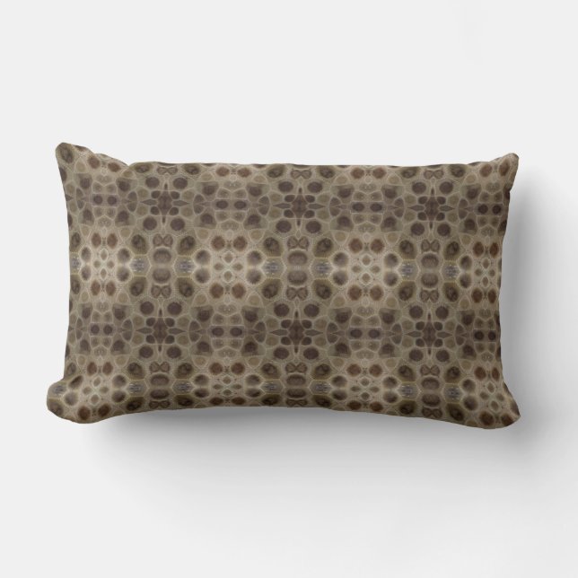 Petoskey Stone Michigan state fossil  Lumbar Cushion (Front)