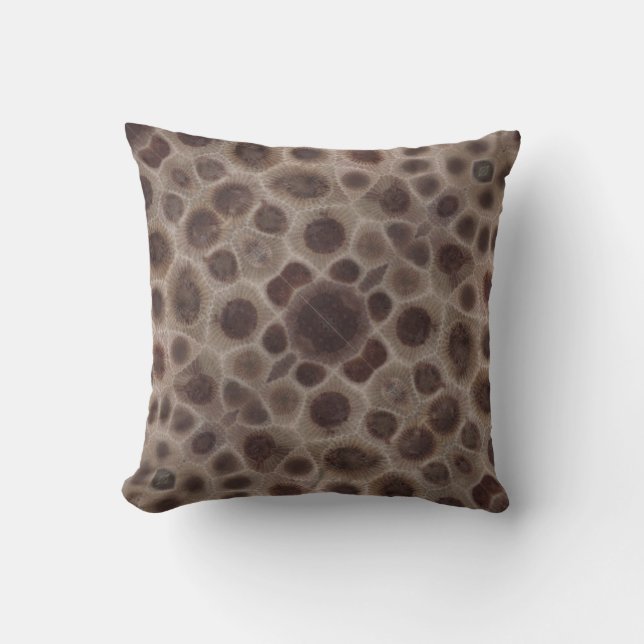 Petoskey Stone Michigan state stone Cushion (Front)