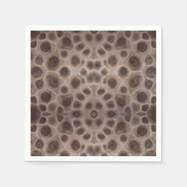 Petoskey Stone michigan state stone fossil Napkin (Front)