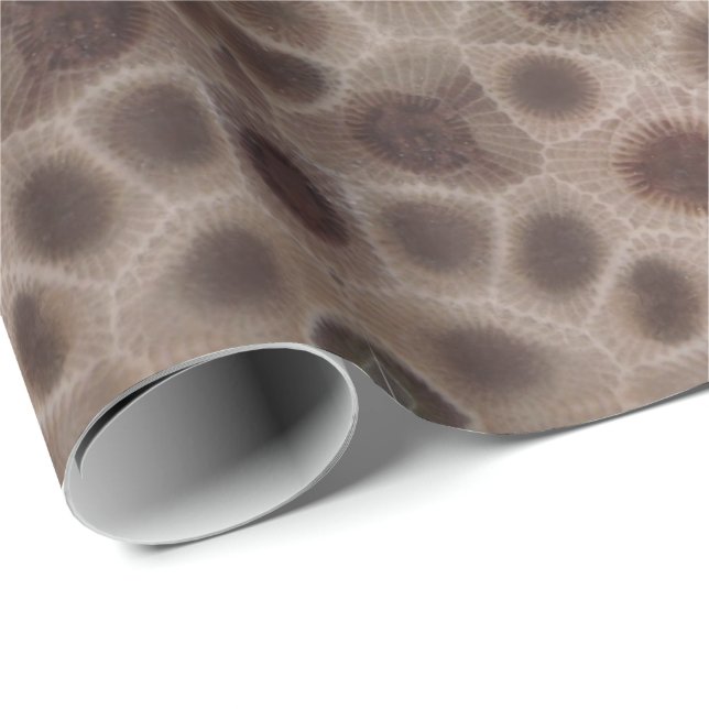 Petoskey Stone michigan state stone fossil Wrapping Paper (Roll Corner)