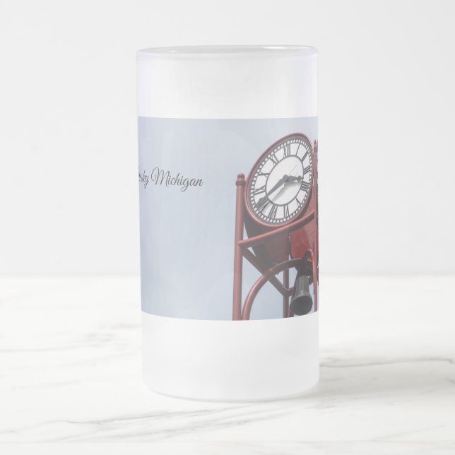 Petosky Tower Clock Frosted Mug (Center)