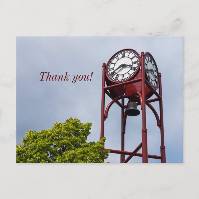 Petosky Tower Clock Thank You Postcard (Front)