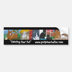 PetPaw Studios Commission Painting Bumper Sticker