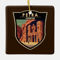 Petra Jordan Travel Art Vintage