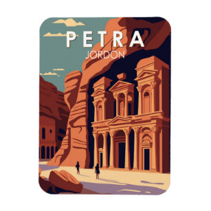 Petra Jordan Travel Art Vintage Magnet