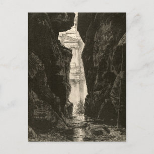 Petra Jordan UNESCO Heritage Site Engraving Postcard