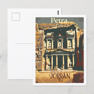 Petra Jordan Vintage Famous Travel Place Postcard