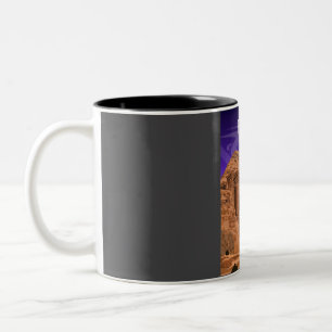 Petra Jordan Vintage Minimal Travel Poster at Nigh Two-Tone Coffee Mug
