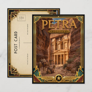 Petra Jordan Vintage Treasury Façade Art Deco Postcard