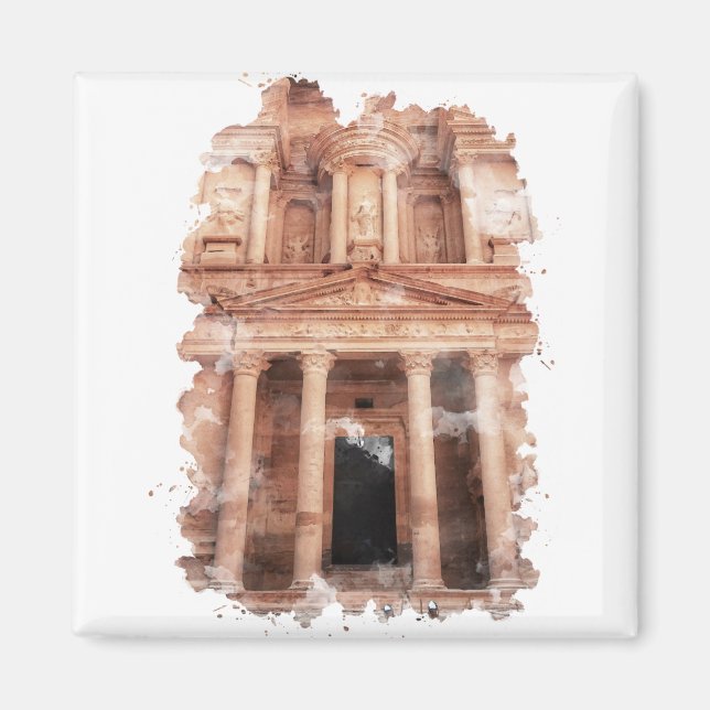 Petra Jordan Watercolor Art  Magnet (Front)