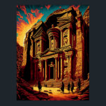 Petra Jordan Wonders of the World Pop Art Poster<br><div class="desc">An artistic pop art representation of Petra Jordan, celebrate the beauty of one of the Seven Wonders of the World with this vibrant and colorful pop art representation of Petra, Jordan. Perfect for decorating your home or office, this print will transport you to the stunning desert city every time you...</div>