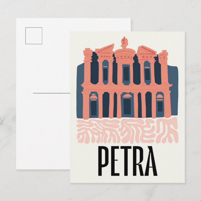 Petra Jordania abstract travel floral art Postcard (Front/Back)
