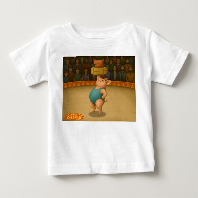 Petra pig balancing act baby T-Shirt (Front)