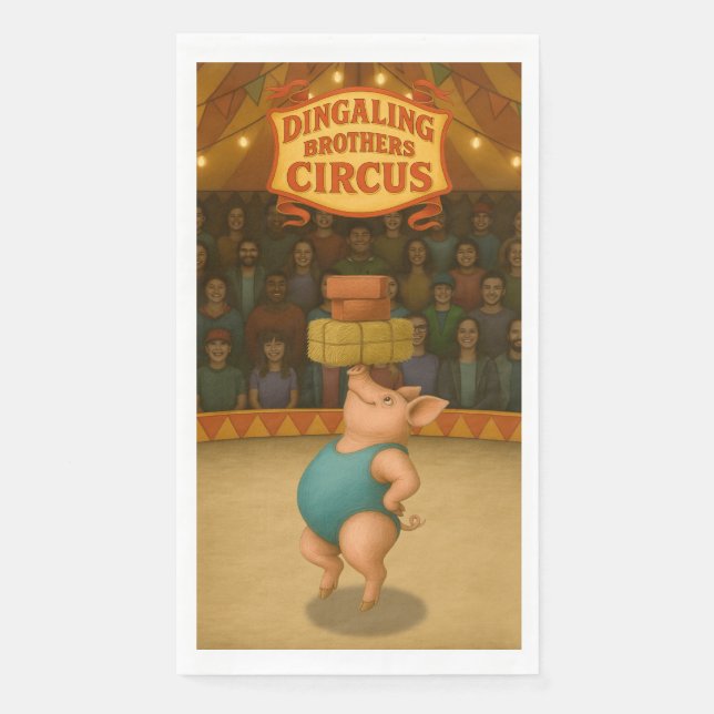 Petra pig balancing act napkin (Front)