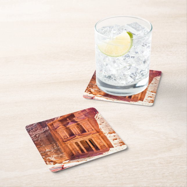 Petra Square Paper Coaster (Insitu)