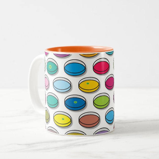 Petri Dishes Medical Science Two-Tone Coffee Mug (Front Left)