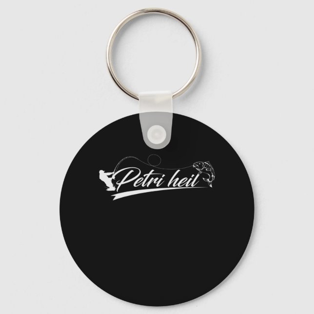 Petri Heil Angeln Karpfen Key Ring (Front)