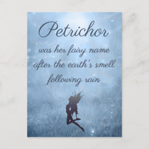 Petrichor Rain Fairy Whimsical Vintage Style Postcard