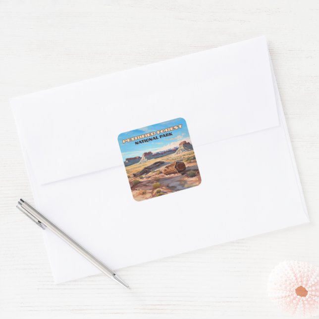Petrified Forest National Park Arizona Desert  Square Sticker (Envelope)