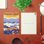 Petrified Forest National Park Arizona Vintage Postcard<br><div class="desc">Petrified Forest vector artwork design. The park is in northeastern Arizona and has large deposits of petrified wood.</div>