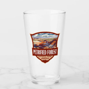 Petrified Forest National Park Illustration Retro Glass