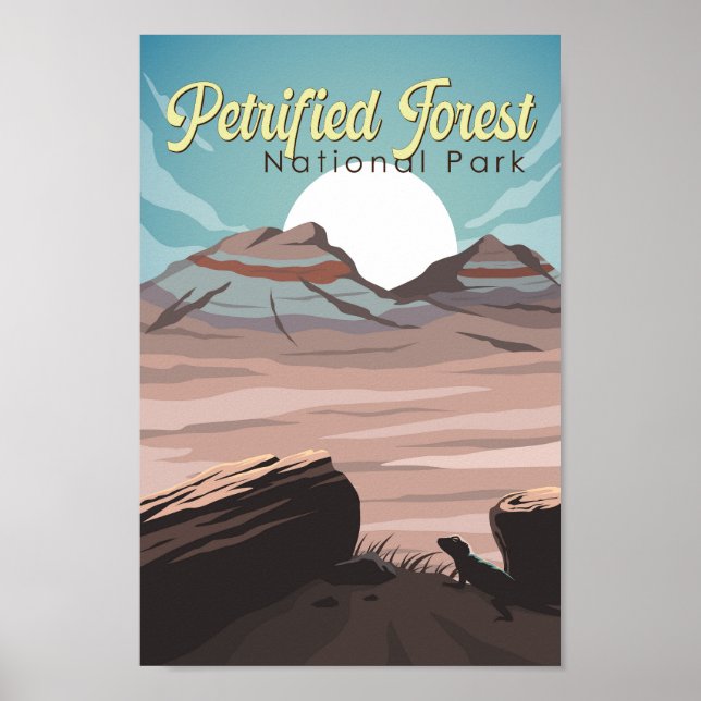 Petrified Forest National Park Illustration Travel Poster (Front)