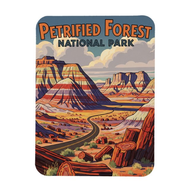 Petrified Forest National Park Landscape Magnet (Vertical)