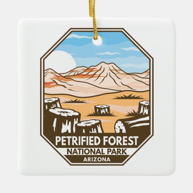 Petrified Forest National Park Minimal Retro Ceramic Ornament (Front)