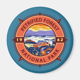 Petrified Forest National Park Retro Compass Magnet