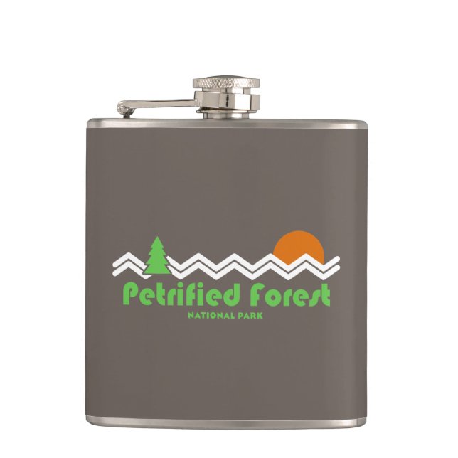 Petrified Forest National Park Retro Hip Flask (Front)
