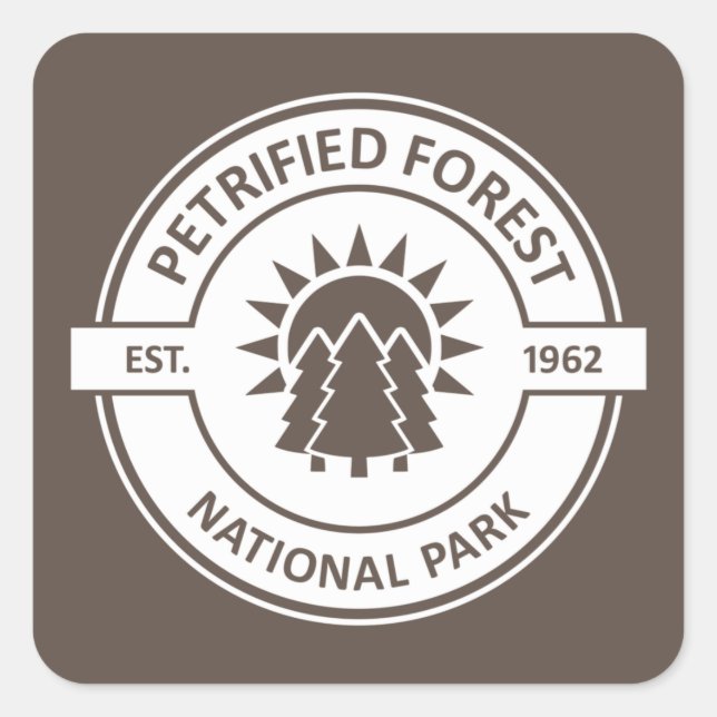 Petrified Forest National Park Sun Trees Square Sticker (Front)