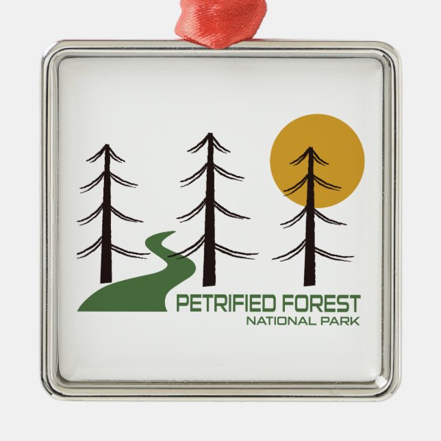 Petrified Forest National Park Trail Metal Tree Decoration (Front)