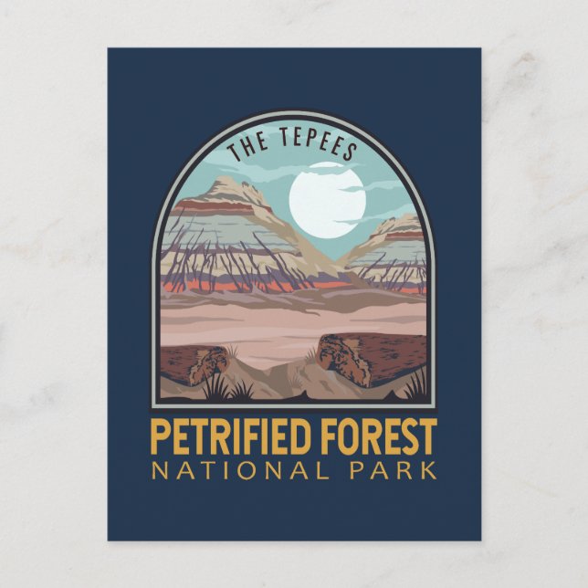 Petrified Forest National Park Vintage Emblem Postcard (Front)