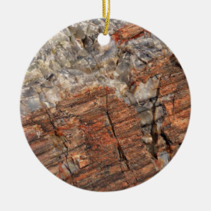 Petrified Log Closeup I Ceramic Tree Decoration