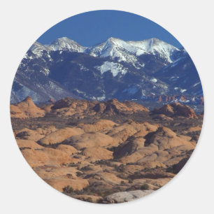 Petrified Sand Dunes At Arches National Park Classic Round Sticker